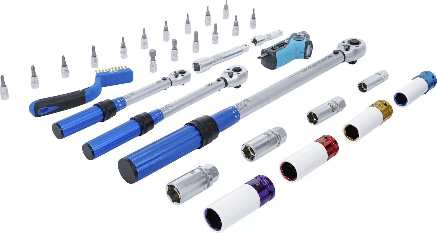 BGS 74305 Satz Drehmomentschlüssel Abtrieb Außenvierkant 6,3mm (1/4"), 10mm (3/8"), 12,5mm (1/2") 31 teilig