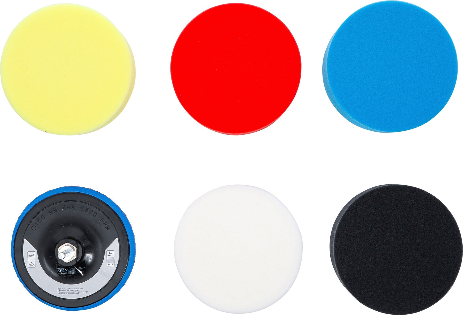BGS 74379 Satz Polierschwamm Polierschwämme Ø 150mm 6 teilig