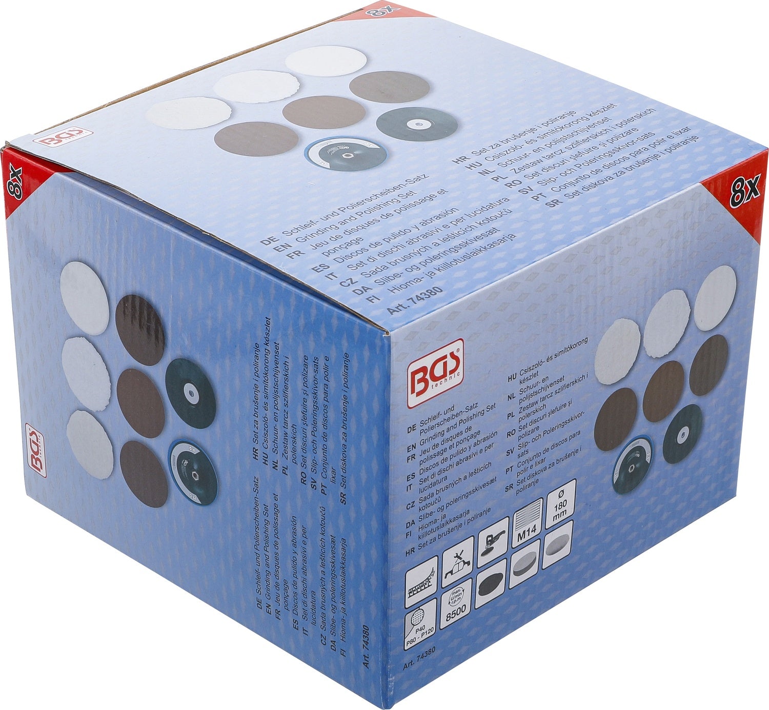 BGS 74380 Satz Schleifscheiben Polierscheiben Ø 180mm 8 teilig