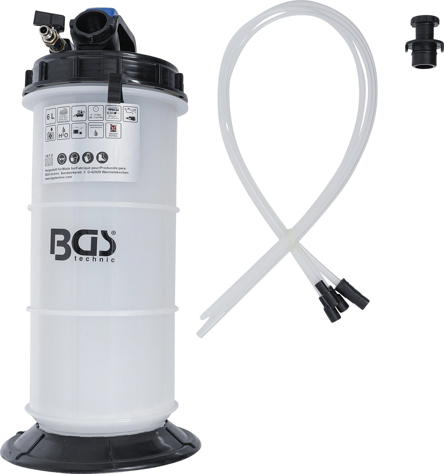BGS 74396 Vakuum Absaugpumpe pneumatisch 6 Liter