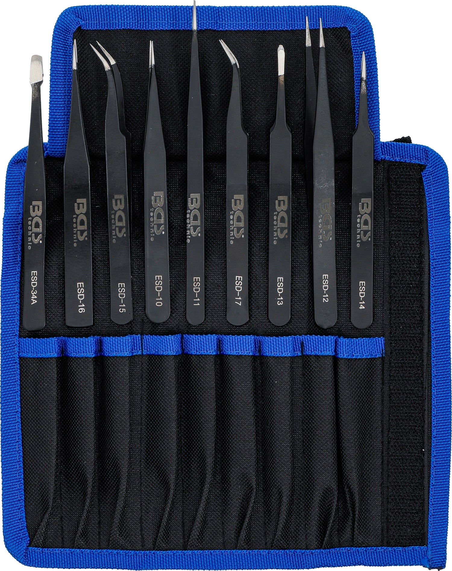 BGS 74413 Satz Edelstahl Pinzetten verschiedenen Spitzen 9 teilig