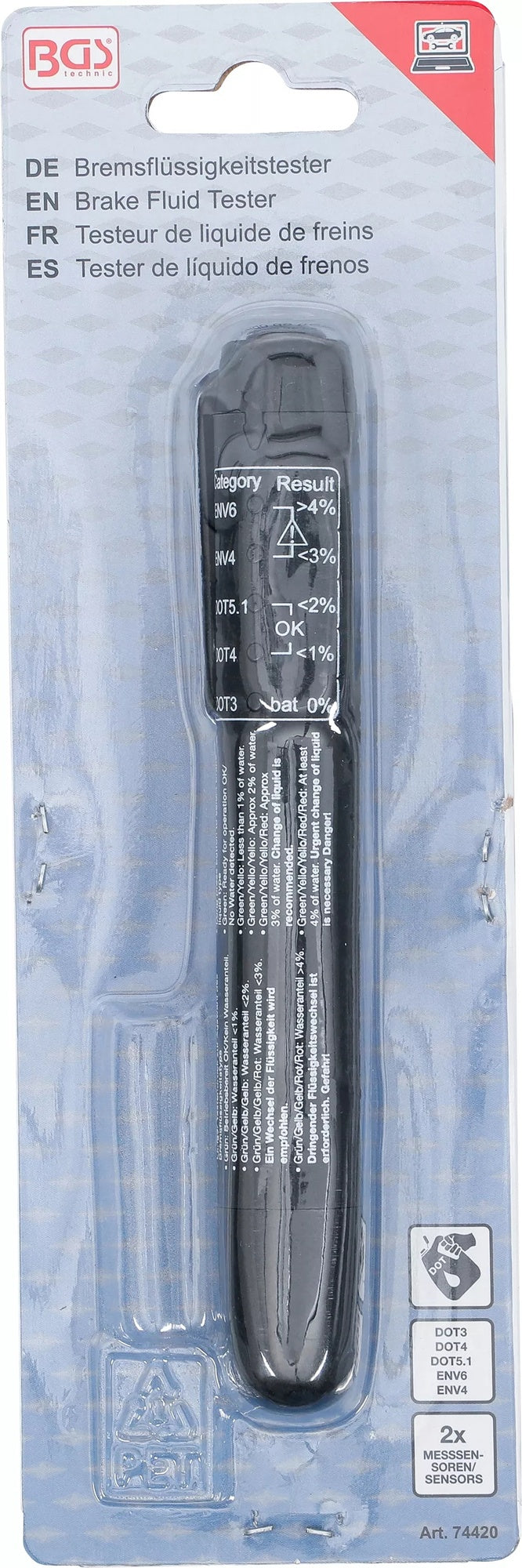 BGS 74420 Bremsflüssigkeitstester Bremsflüssigkeitsmessgerät DOT3 DOT4 DOT5.1 ENV4 ENV6