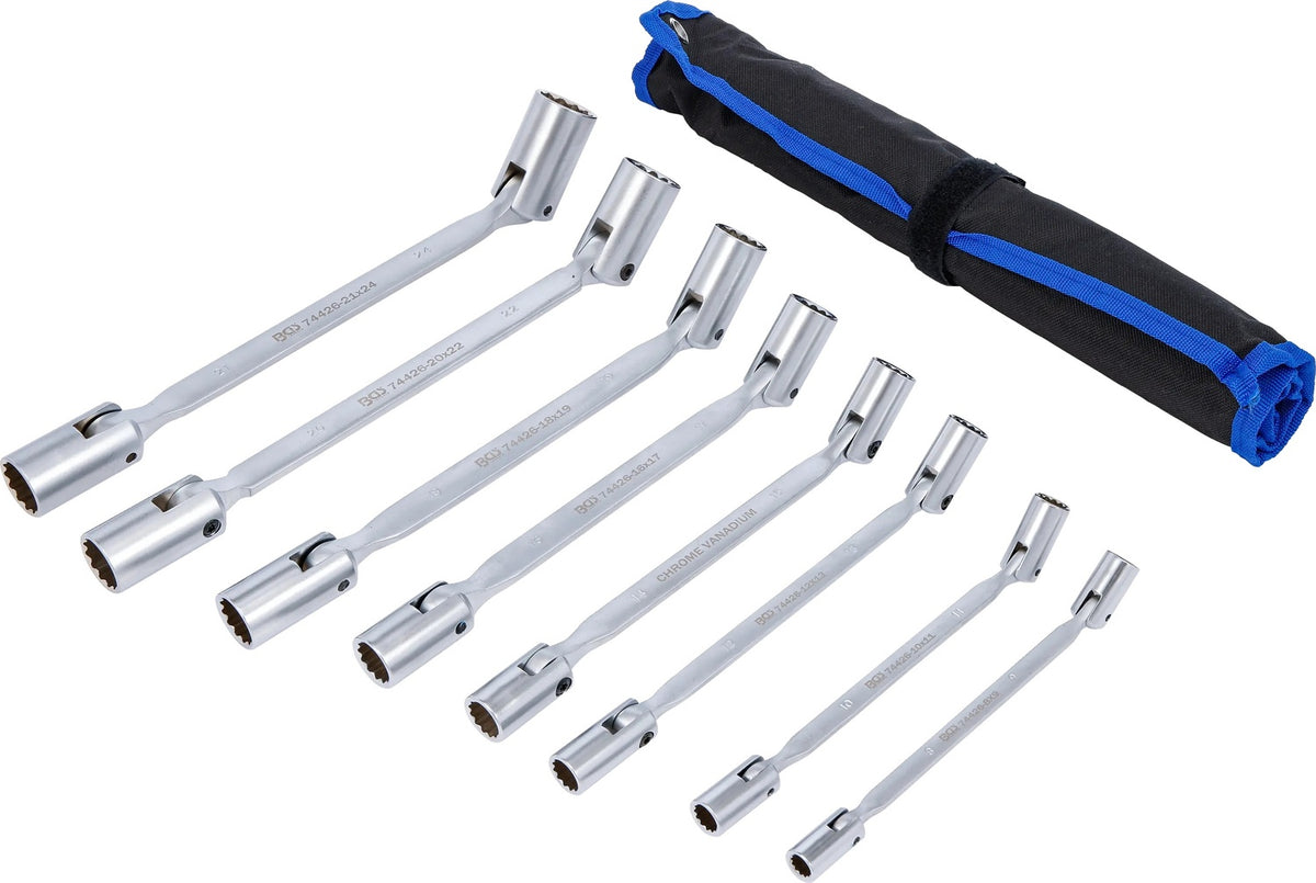 BGS 74426 Satz Doppelringschlüssel mit flexiblen Köpfen und Gelenk 8-24mm 8 teilig