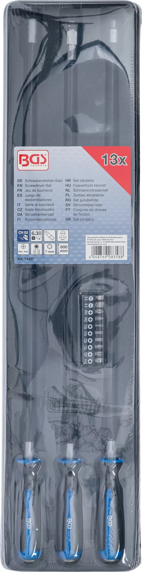 BGS 74427 Satz Flexible Schraubendreher Bits T-Profil (für Torx) 13 teilig