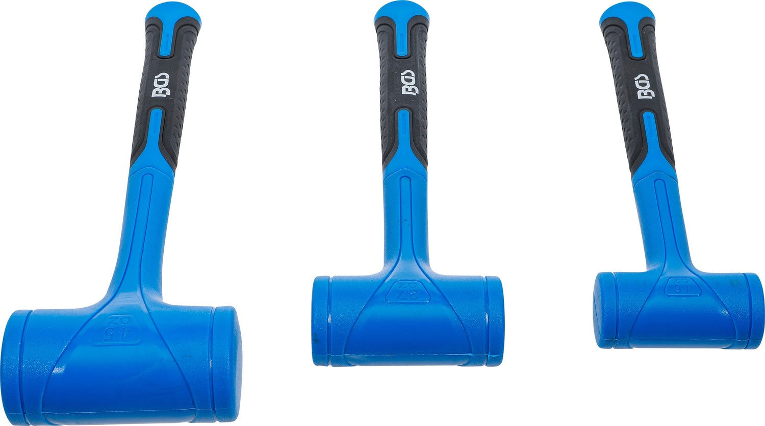 BGS 74442 Satz Schonhammer rückschlagfrei Ø47 / 55 / 65mm 450 / 765 / 1275g 3 teilig