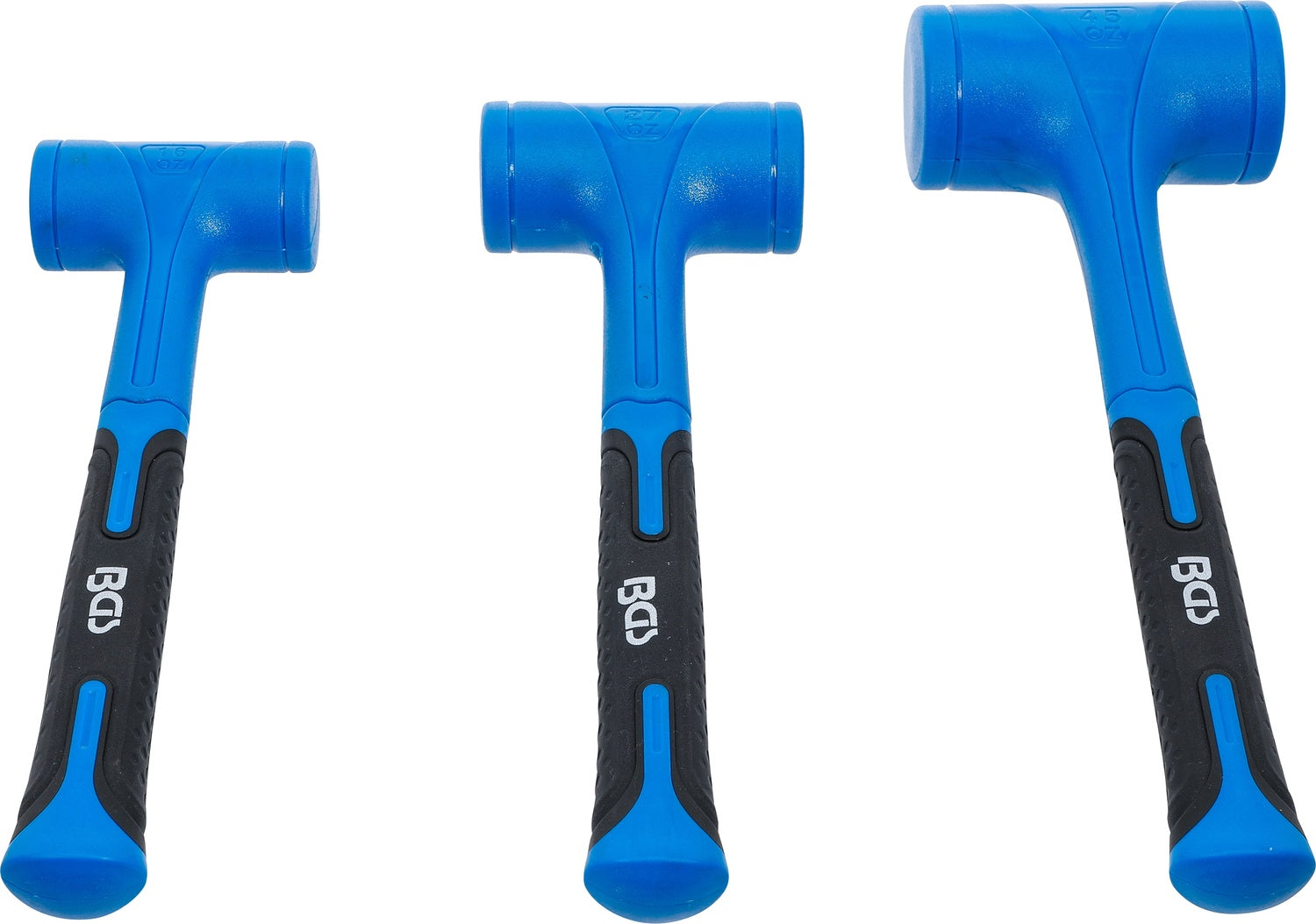 BGS 74442 Satz Schonhammer rückschlagfrei Ø47 / 55 / 65mm 450 / 765 / 1275g 3 teilig