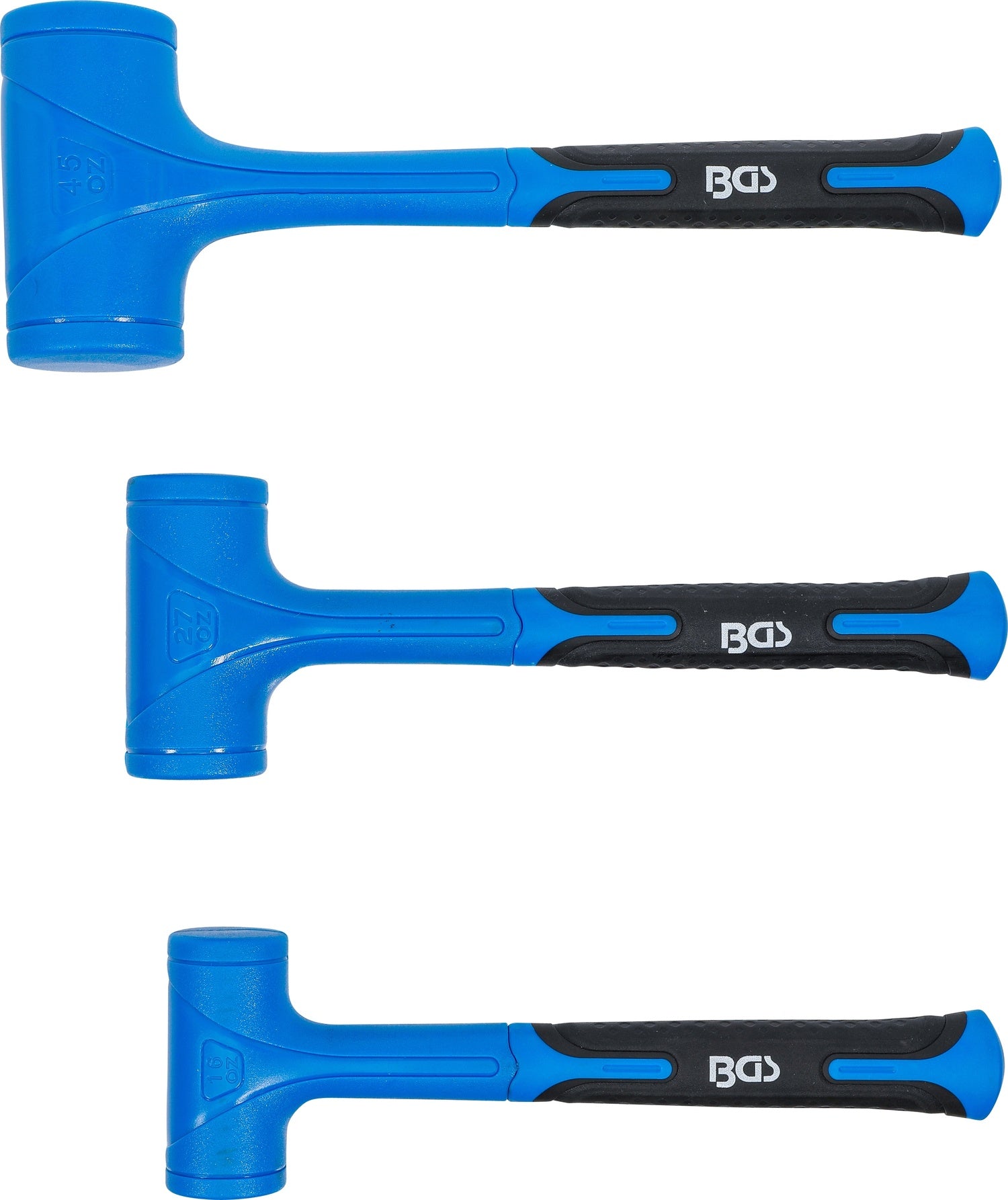 BGS 74442 Satz Schonhammer rückschlagfrei Ø47 / 55 / 65mm 450 / 765 / 1275g 3 teilig