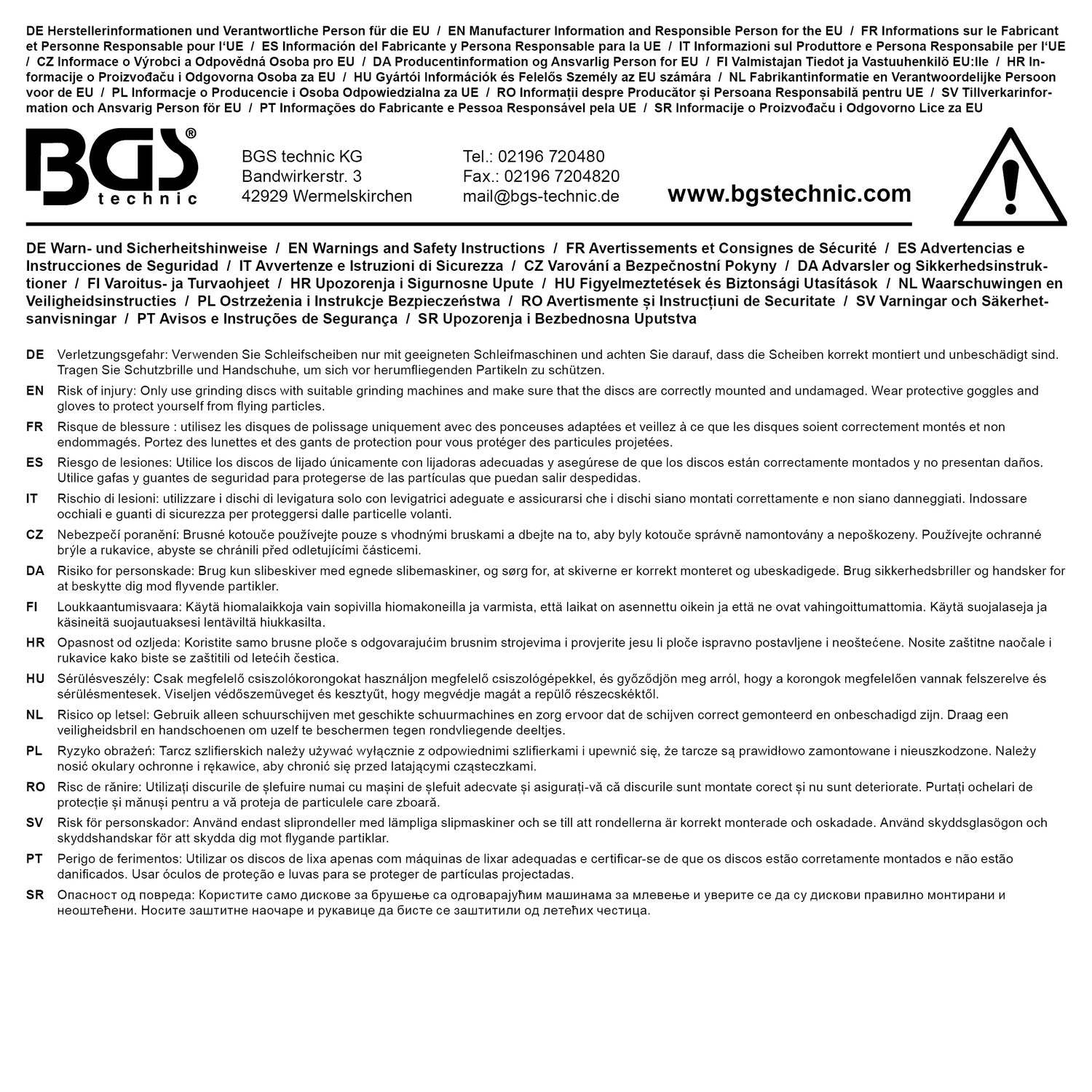 BGS 74450-1 Ersatz Schleifscheibe für Artikel 74449 50 x 12mm Ersatzteil