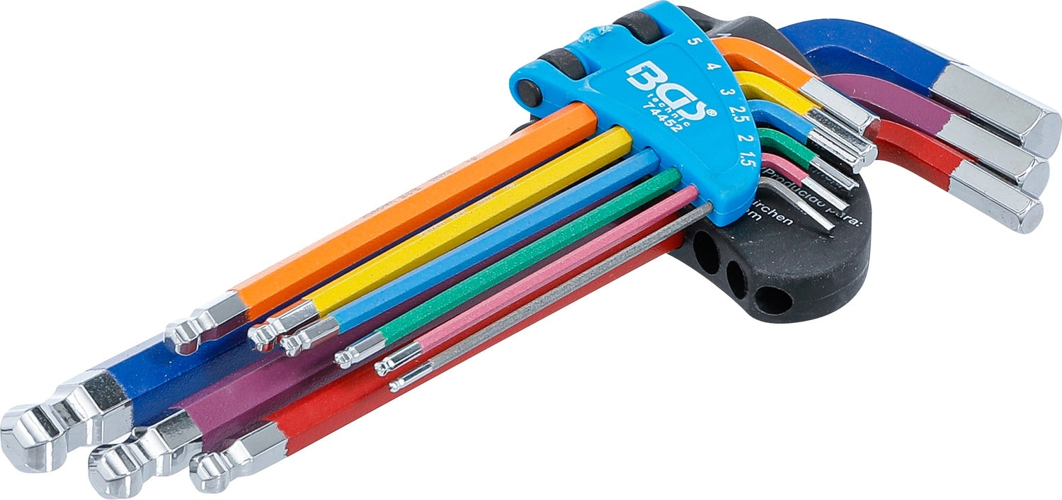 BGS 74452 Satz Winkelschlüssel Multicolour Innensechskant Innensechskant mit Kugelkopf 1,5 - 10mm 9 teilig
