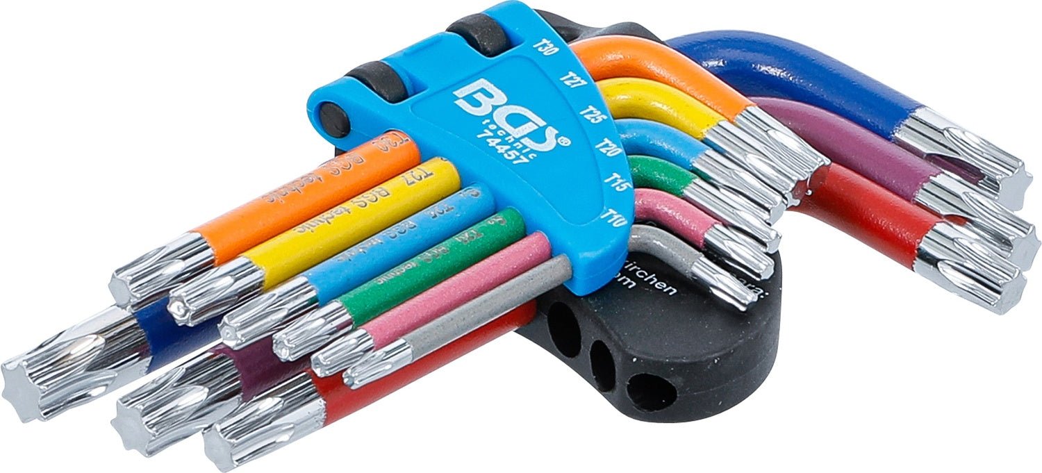 BGS 74457 Satz Winkelschlüssel Multicolour kurz T-Profil (für Torx) T10 - T50 9 teilig