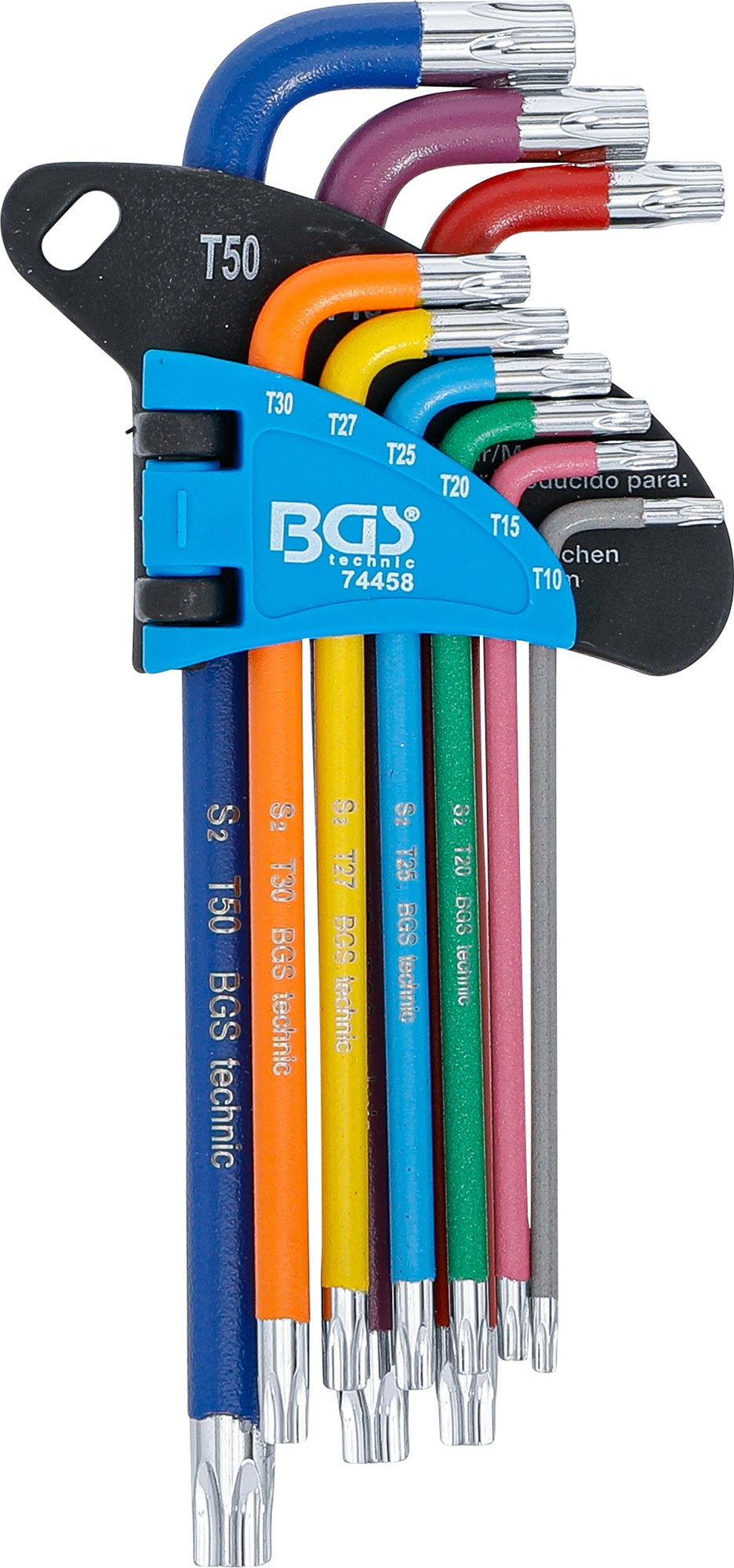BGS 74458 Satz Winkelschlüssel Multicolour T-Profil (für Torx) T10 - T50 9 teilig