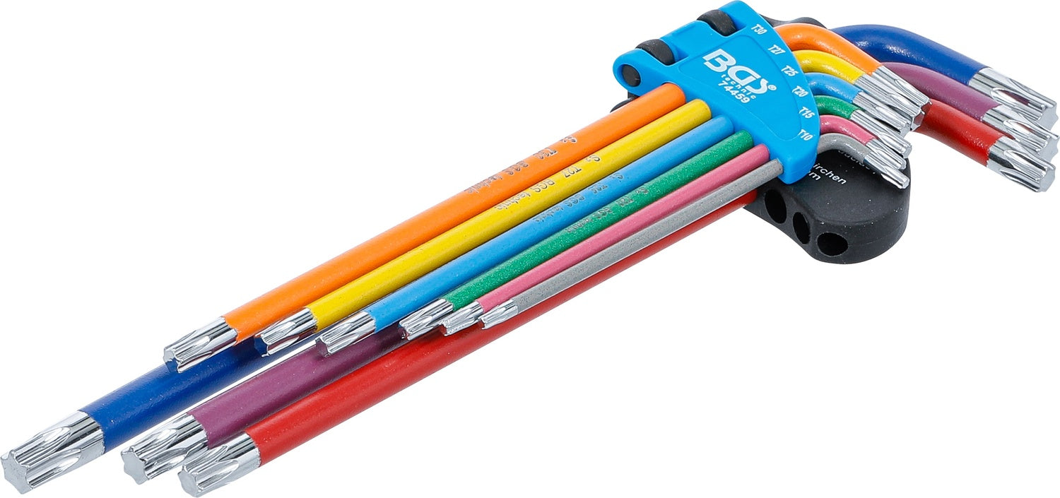 BGS 74459 Satz Winkelschlüssel Multicolour extra lang T-Profil (für Torx) T10 - T50 9 teilig