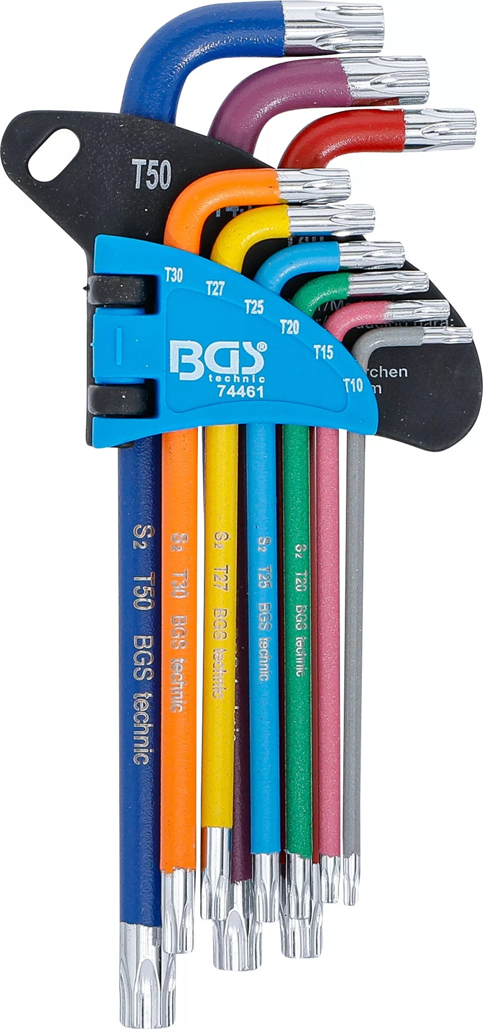 BGS 74461 Satz Winkelschlüssel Multicolour T-Profil (für Torx) T10 - T50 9 teilig