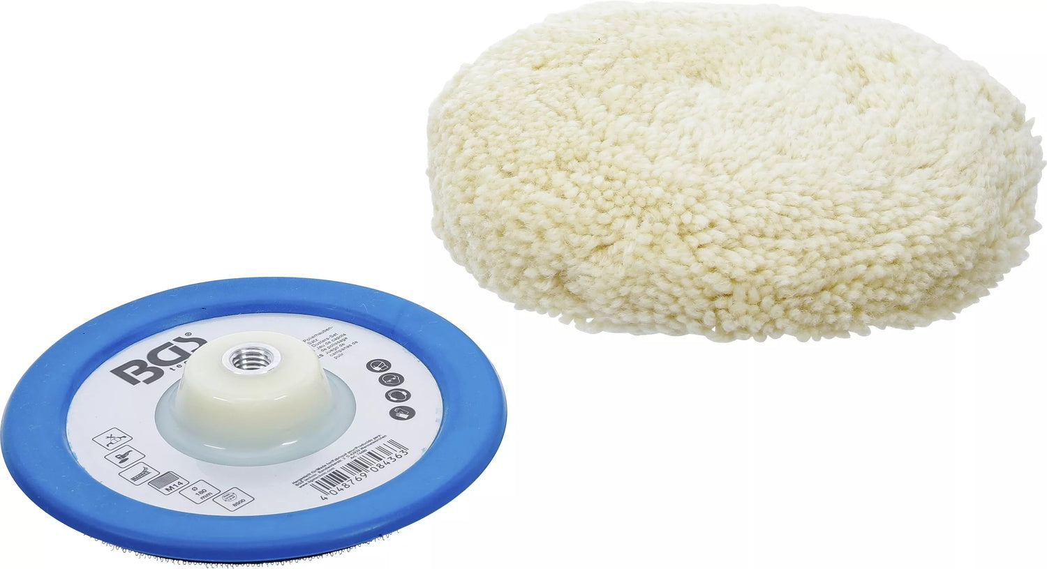 BGS 74480 Satz Polierhaube Schleifteller mit Klettaufnahme Ø180mm