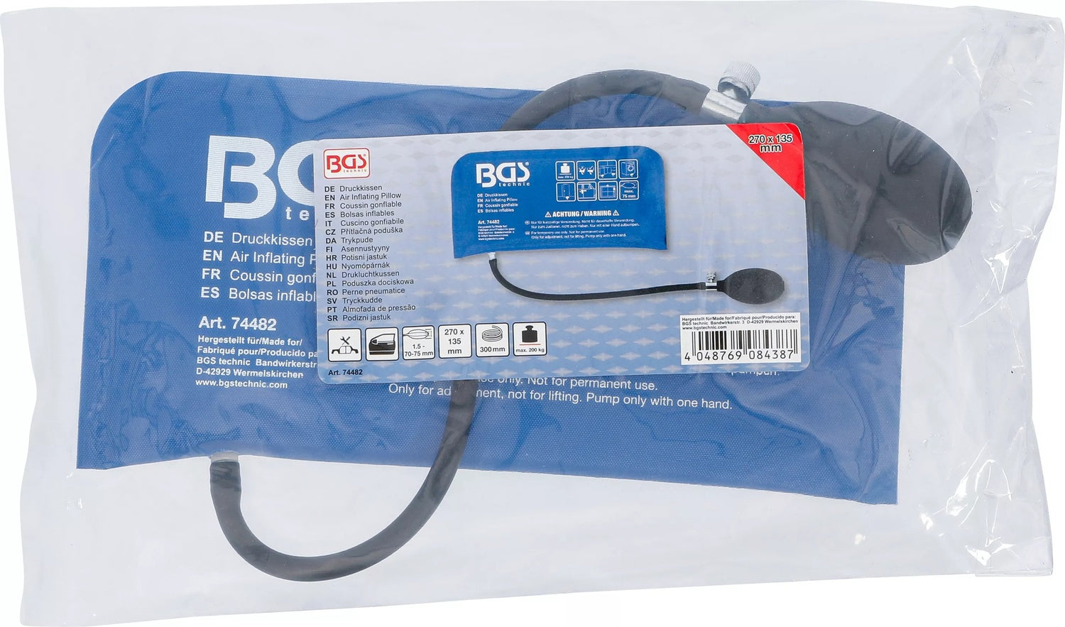 BGS 74482 Druckkissen mit Handpumpe Rechteck 270 x 135mm