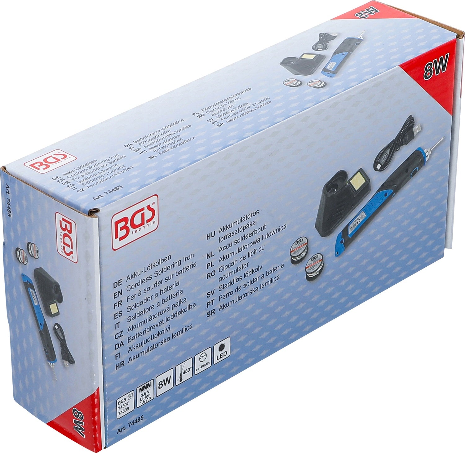 BGS 74485 Akku Lötkolben 8 Watt mit Ladestation Lötzinn