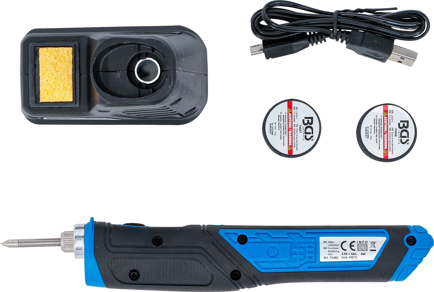 BGS 74485 Akku Lötkolben 8 Watt mit Ladestation Lötzinn