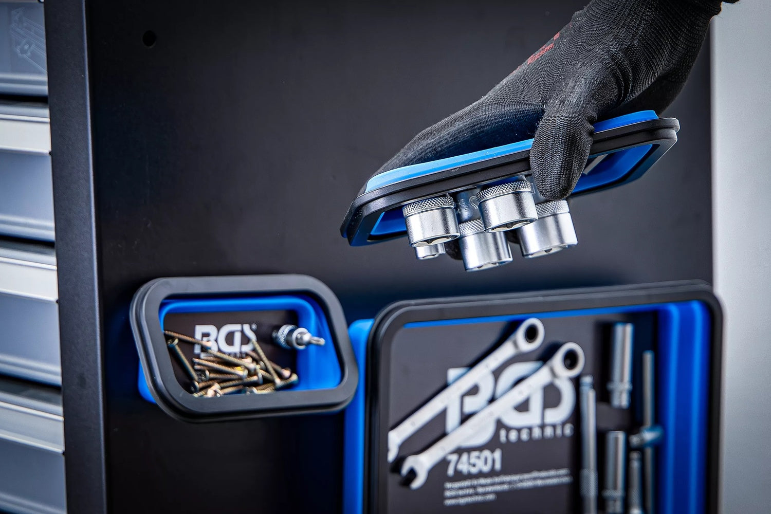 BGS 74501 Satz Magnet Haftschalen Silikon faltbar 3 teilig