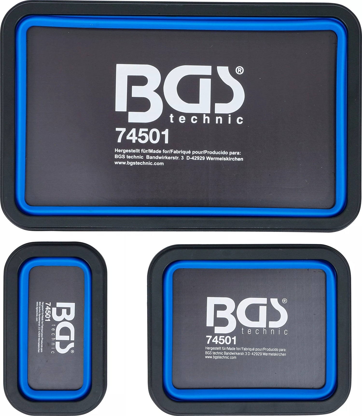 BGS 74501 Satz Magnet Haftschalen Silikon faltbar 3 teilig