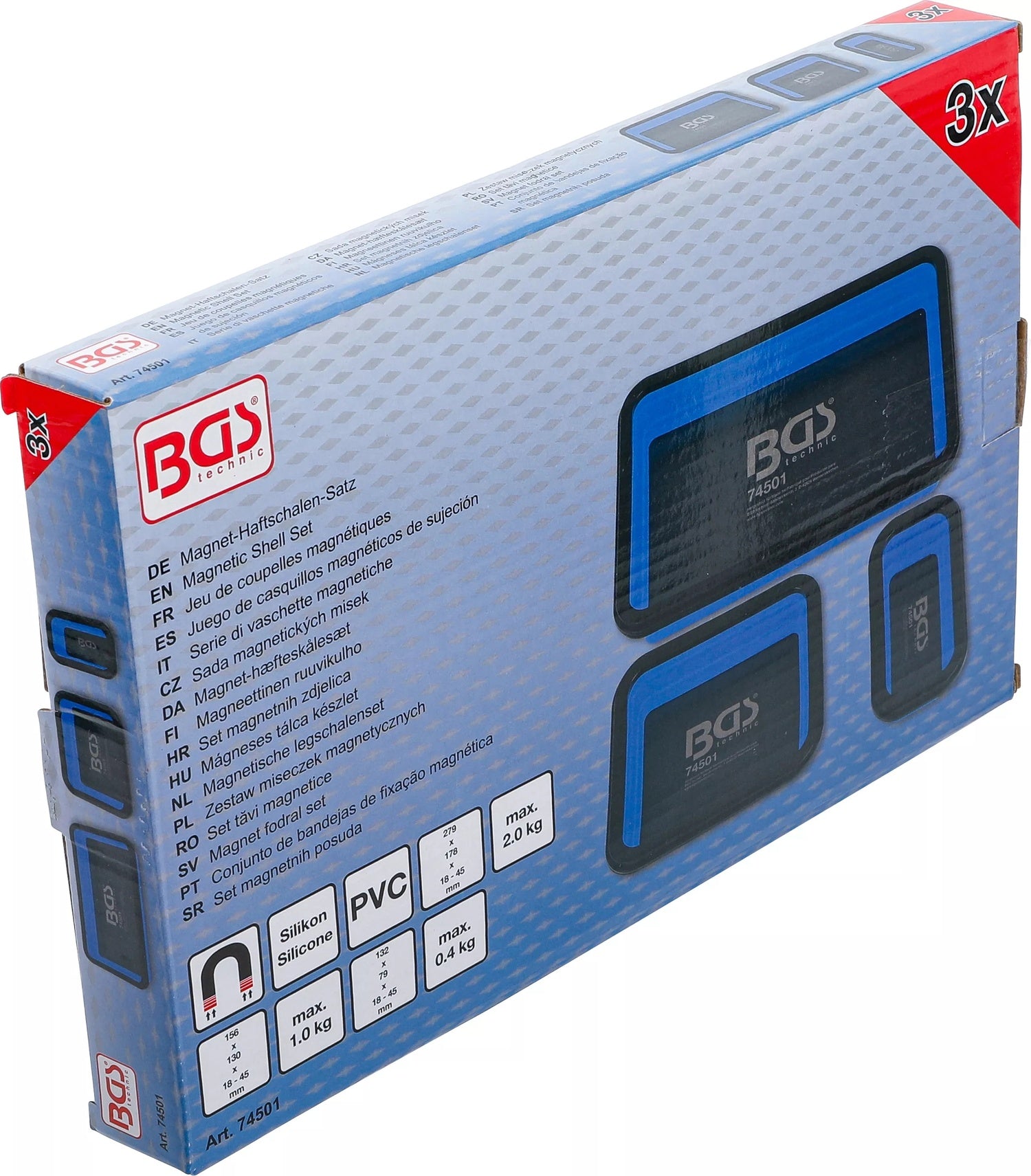 BGS 74501 Satz Magnet Haftschalen Silikon faltbar 3 teilig