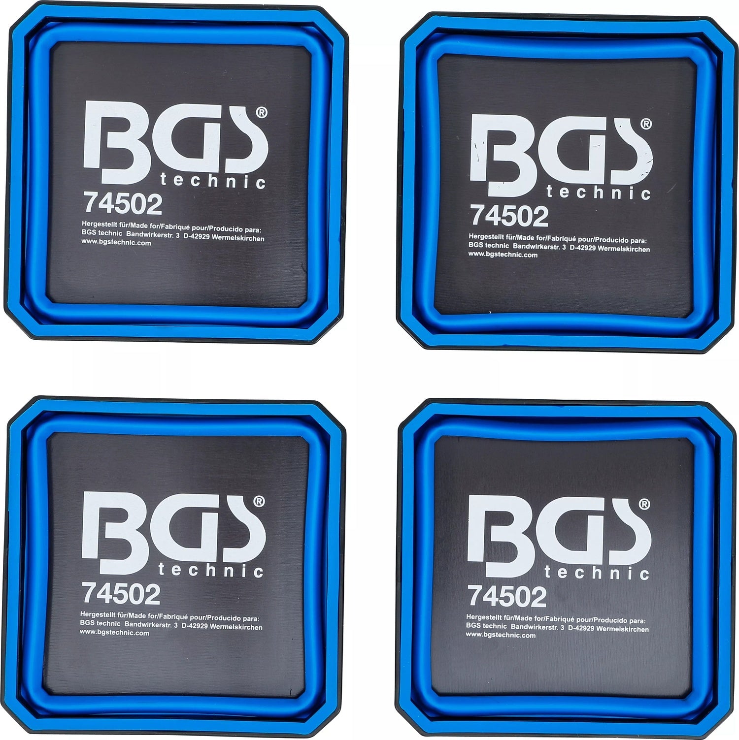 BGS 74502 Satz Magnet Haftschalen Silikon faltbar 115 x 115 x 50mm 4 teilig