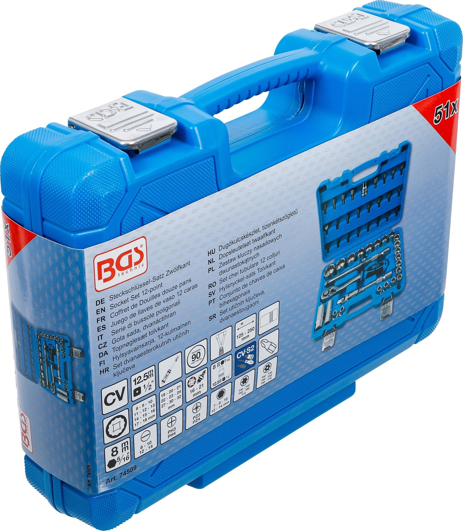 BGS 74509 Satz Steckschlüssel Zwölfkant Antrieb 12,5mm (1/2") SW 8 - 32mm.