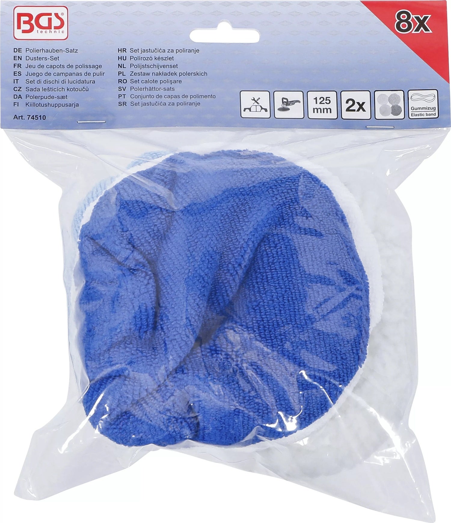 BGS 74510 Satz Polierhauben Durchmesser Ø125mm 8 teilig