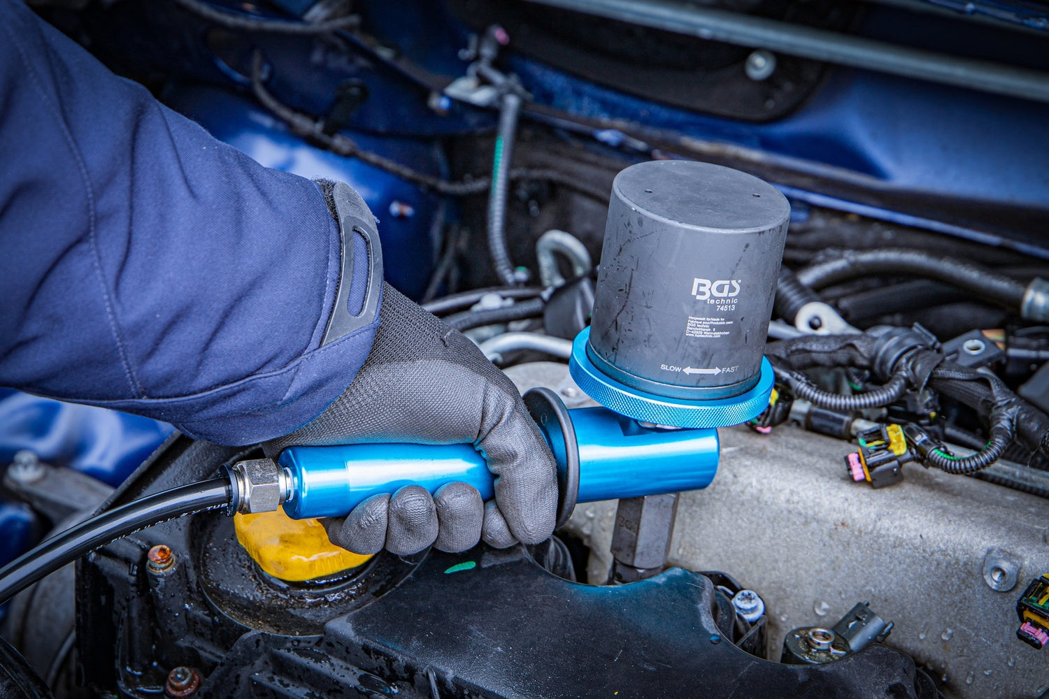 BGS 74512 Satz Druckluft Diesel Injektoren Auszieher Adapter