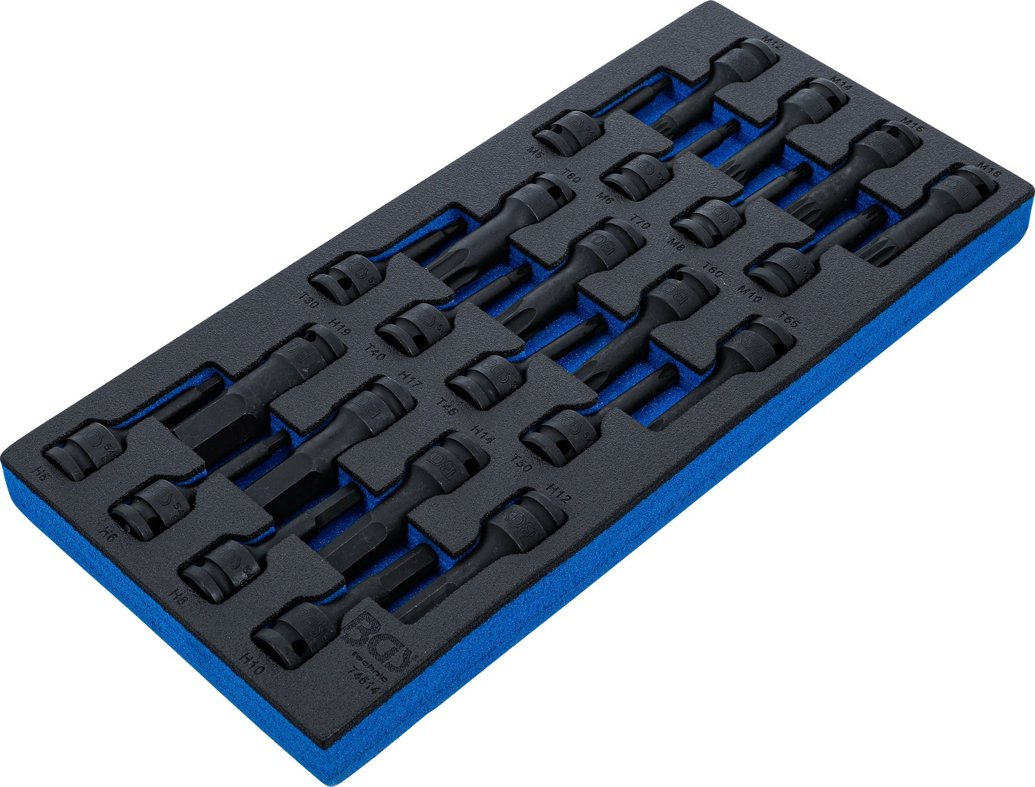 BGS 74514 Satz Kraft Biteinsatz 12,5mm (1/2") Werkstattwageneinlage 1/3 24 teilig