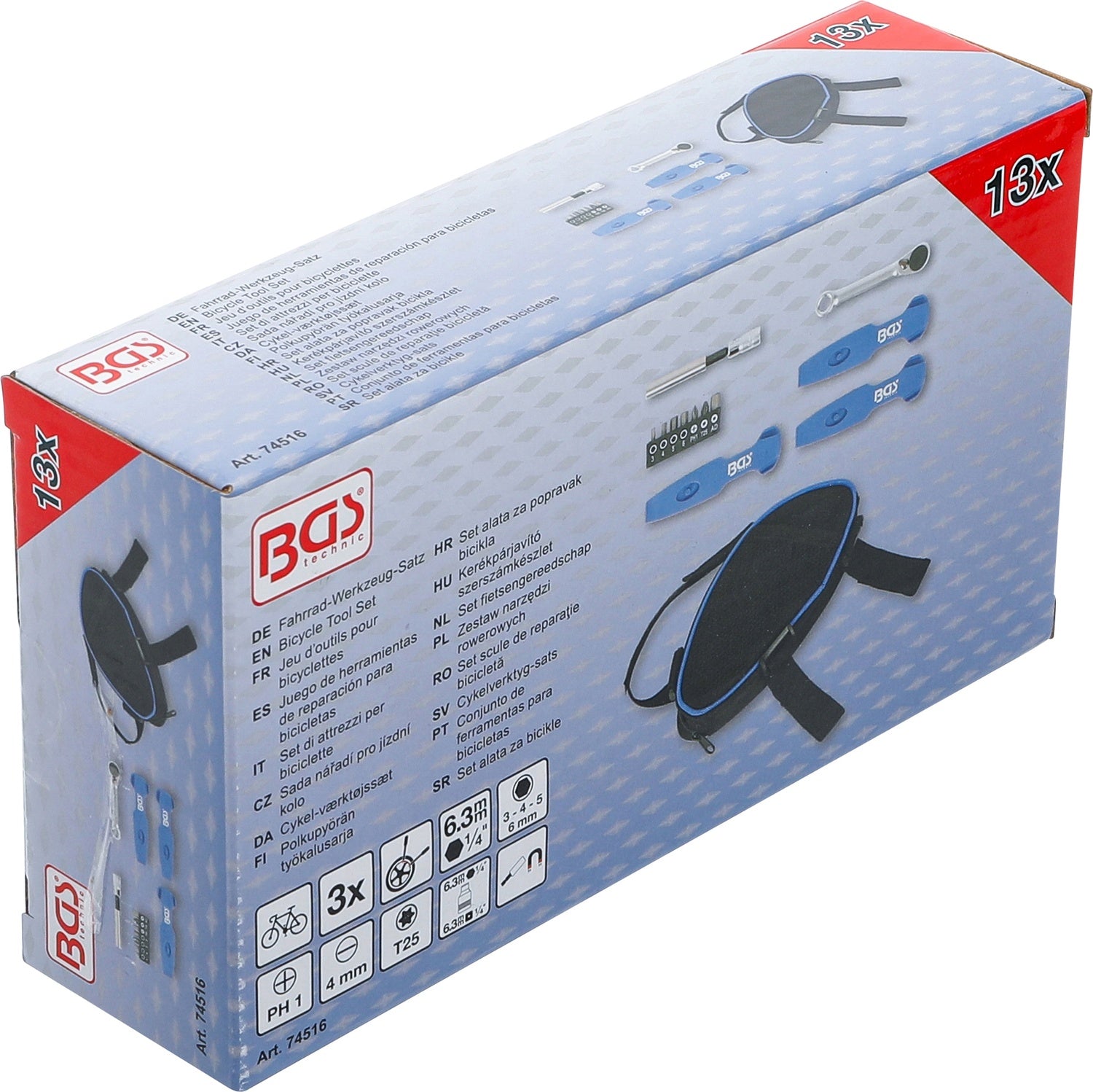 BGS 74516 Satz Werkzeug unterwegs für Fahrrad 13 teilig Fahrradreparatur