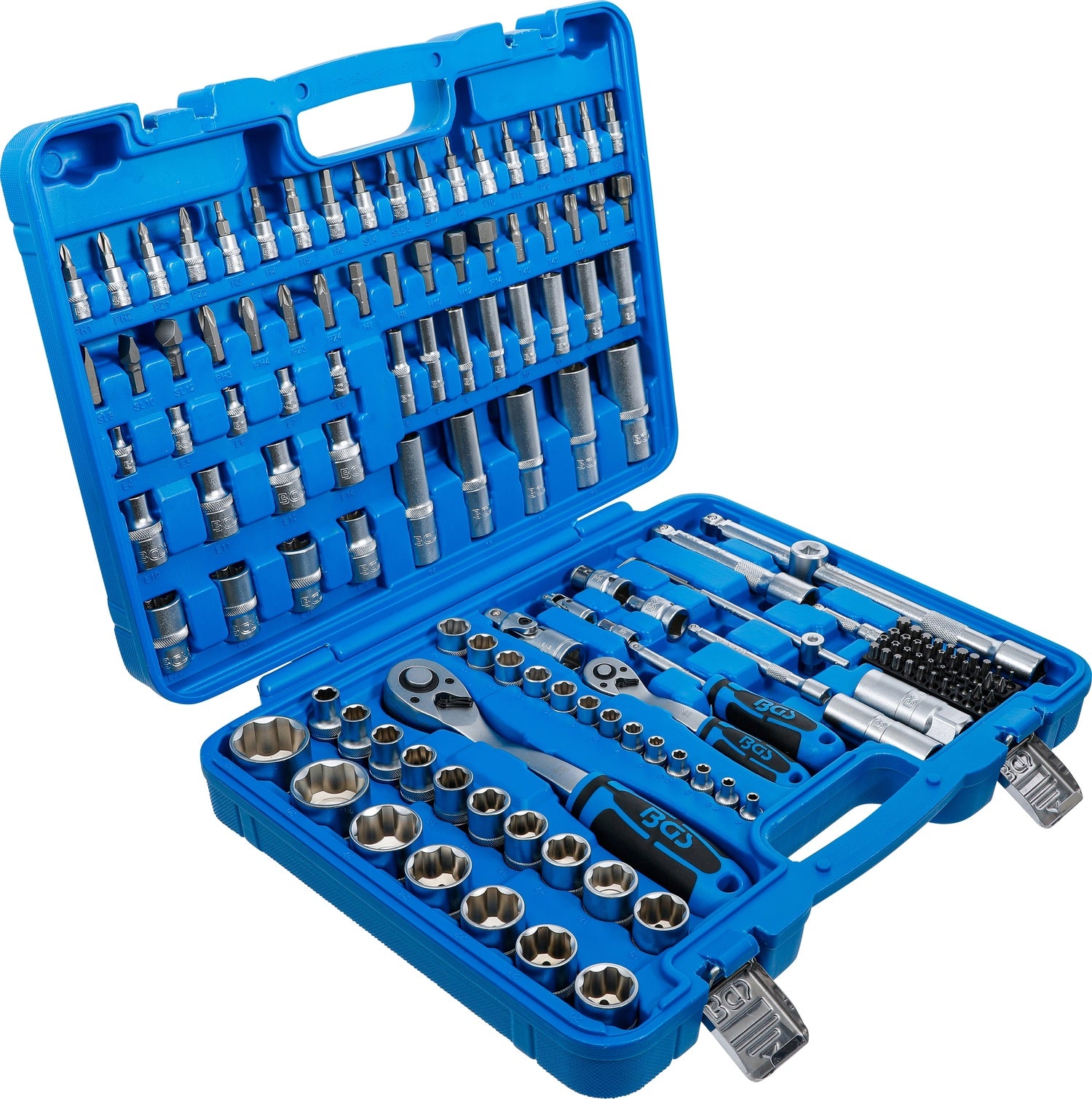 BGS 74518 Satz Steckschlüssel Wellenprofil Anrieb 6,3mm (1/4") & 12,5mm (1/2") 150 teilig