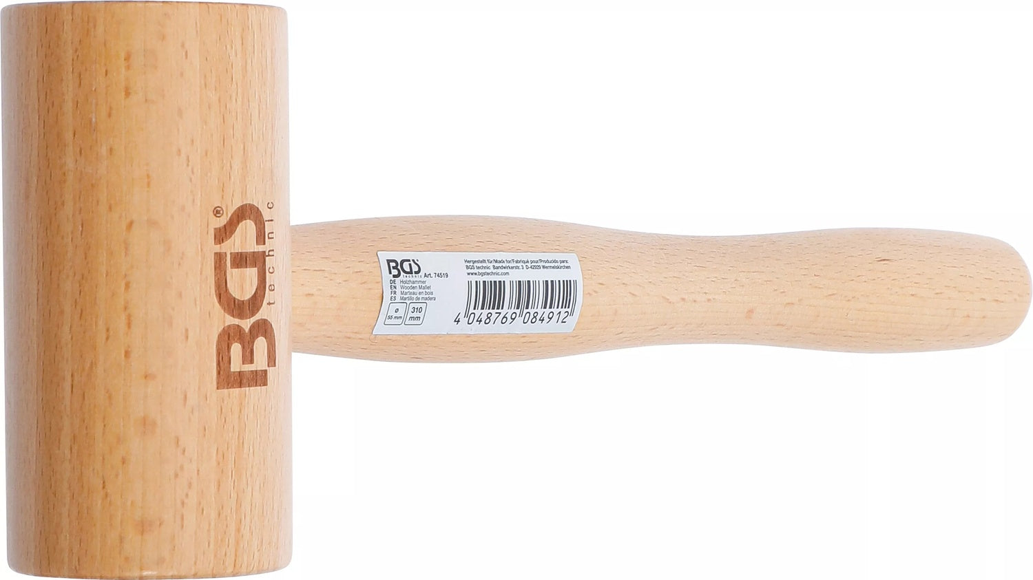 BGS 74519 Holzhammer Durchmesser Ø55 mm Kopfgewicht 180g