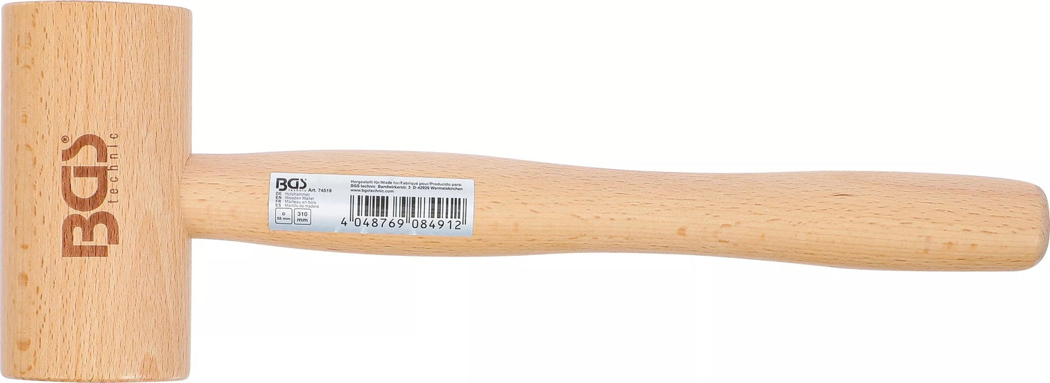 BGS 74519 Holzhammer Durchmesser Ø55 mm Kopfgewicht 180g