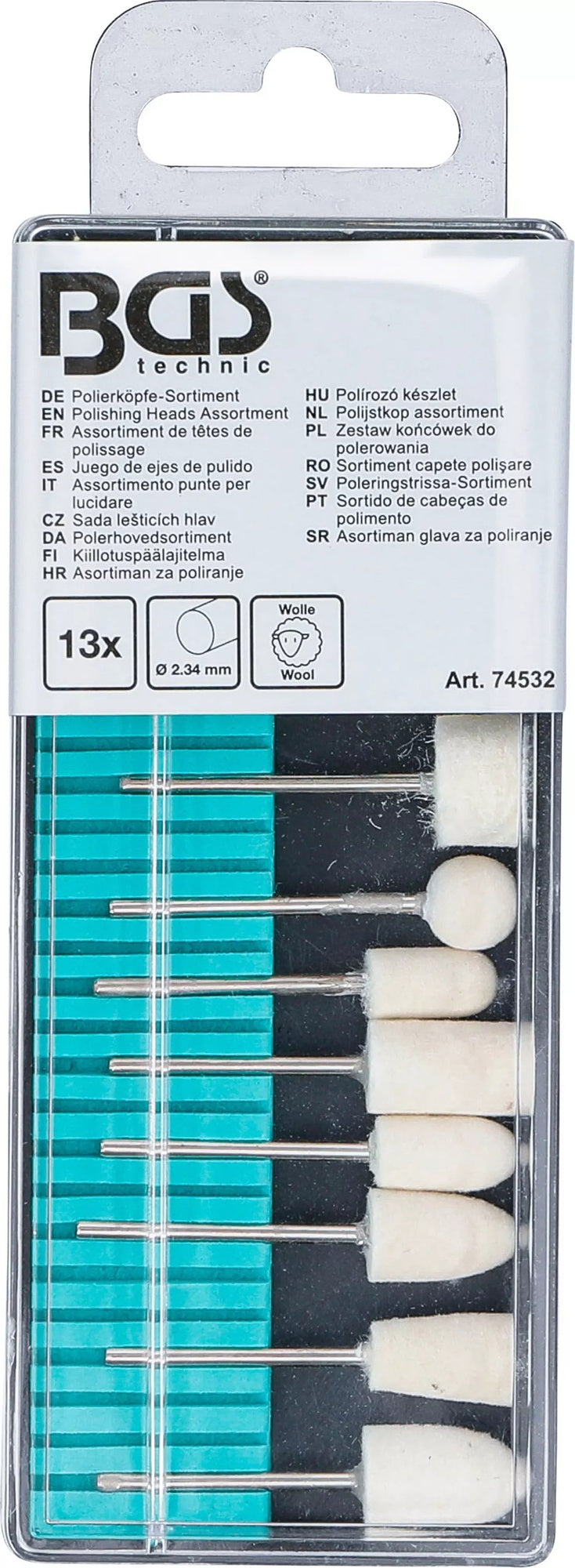 BGS 74532 Sortiment Polierköpfe Wollfilz unterschiedliche Schleifkopfformen