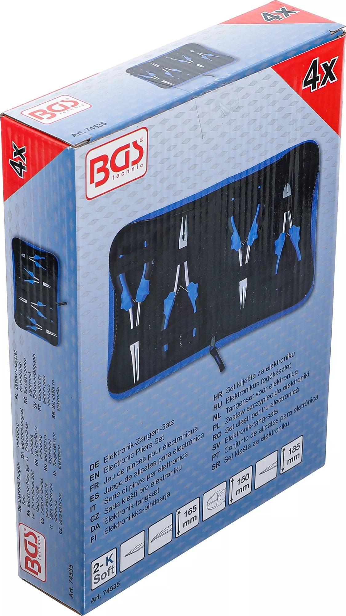 BGS 74535 Satz Elektronik Zangen extra lang Kombizange Seitenschneider Spitzzange