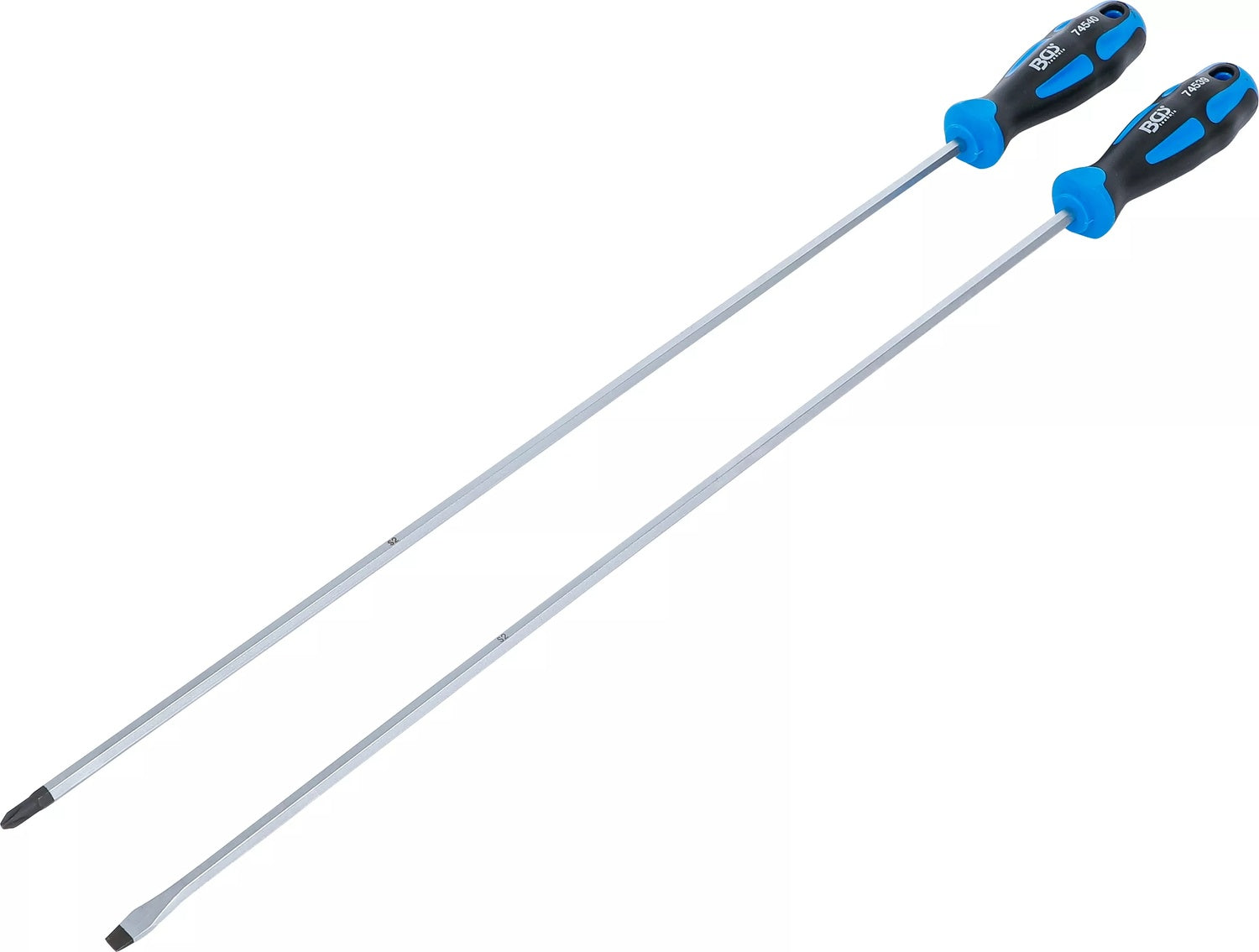 BGS 74538 Satz Schraubendreher extra lang Schlitz Kreuzschlitz PH 2 teilig