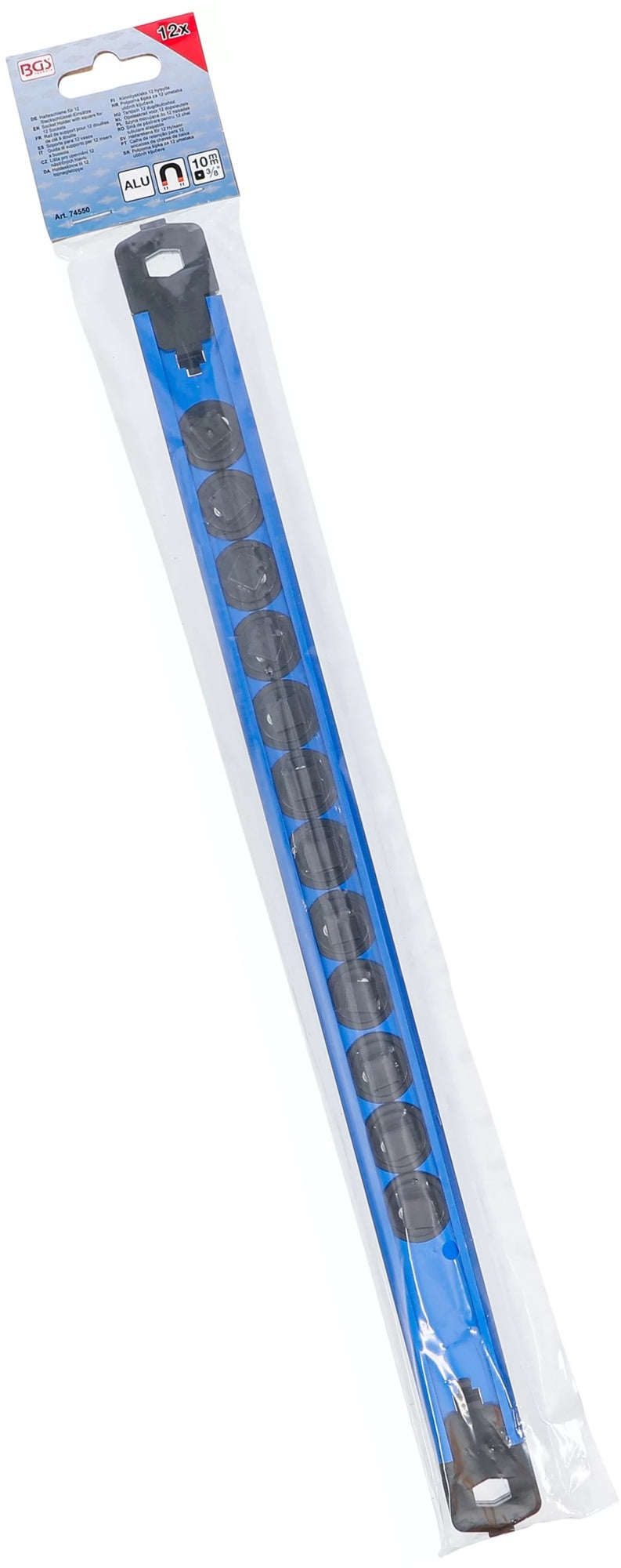 BGS 74550 Halteschiene magnetisch für 12 Steckschlüssel Einsätze mit Antrieb 10mm (3/8")