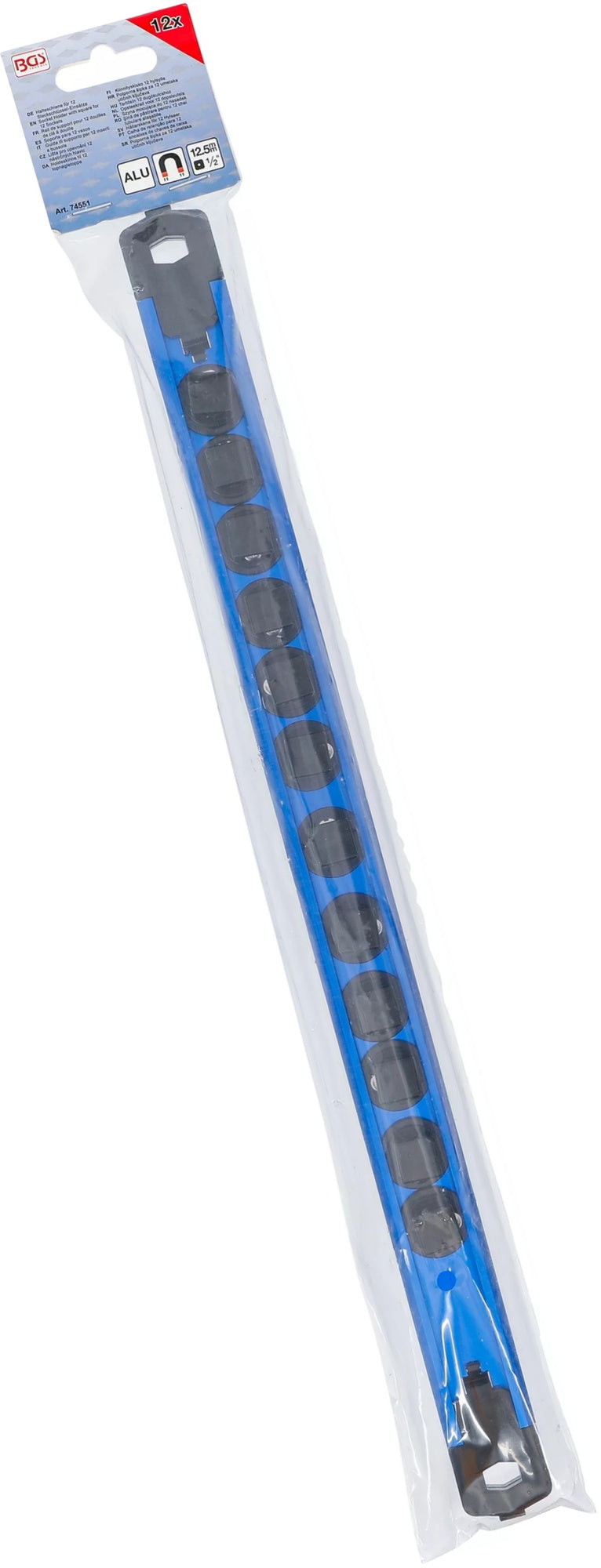 BGS 74551 Halteschiene magnetisch für 12 Steckschlüssel Einsätze mit Antrieb 12,5mm (1/2")