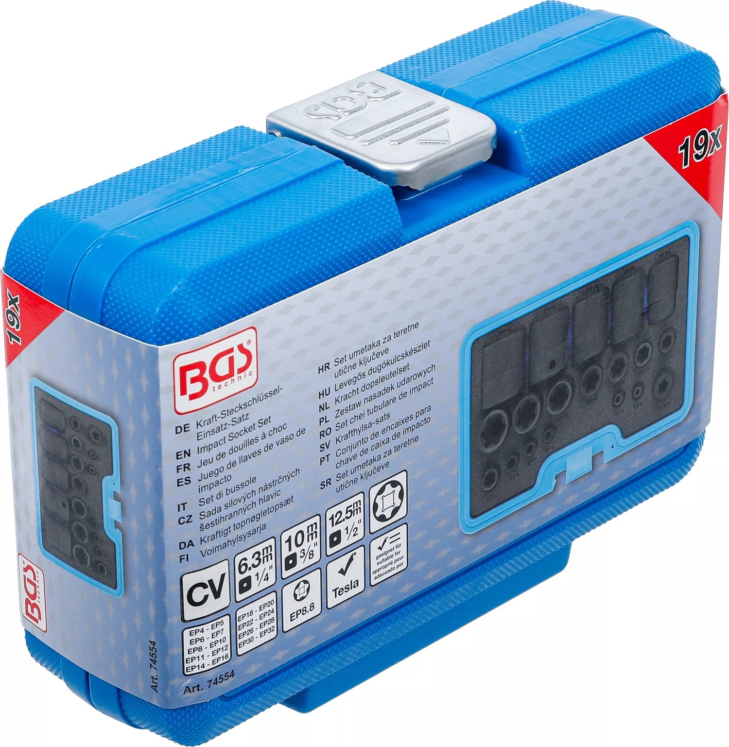 BGS 74554 Satz Kraft Steckschlüsseleinsätze E-Profil Plus SW EP4 - E32 19 teilig