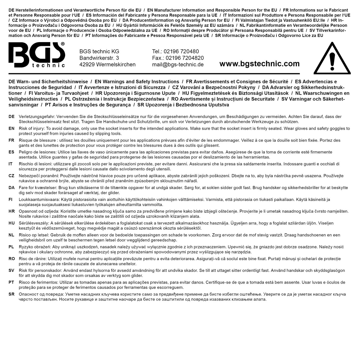 BGS 74554 Satz Kraft Steckschlüsseleinsätze E-Profil Plus SW EP4 - E32 19 teilig