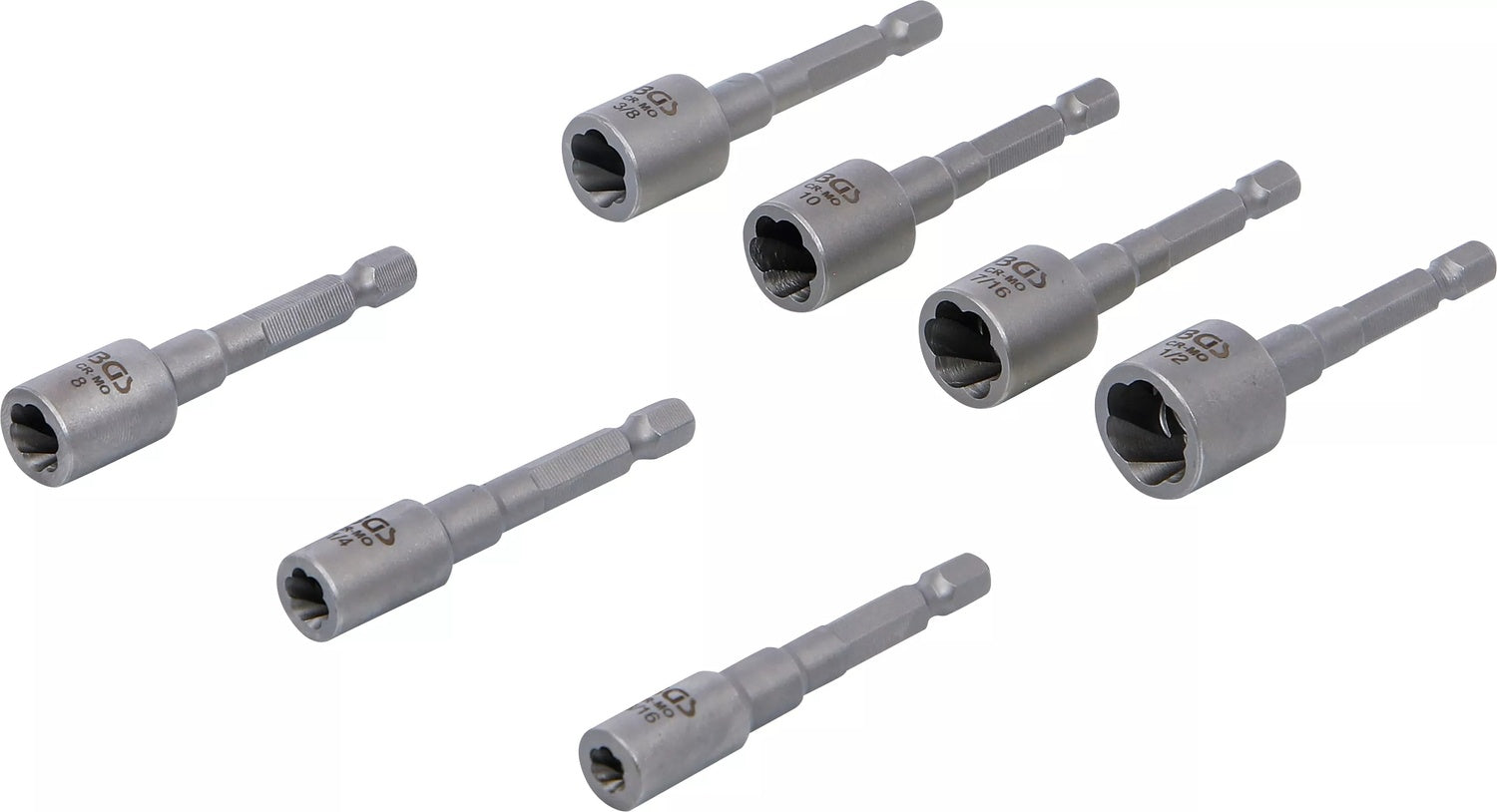 BGS 74562 Satz Ausdreher für Schrauben Muttern Antrieb 6,3mm (1/4") für Bohrmaschinen