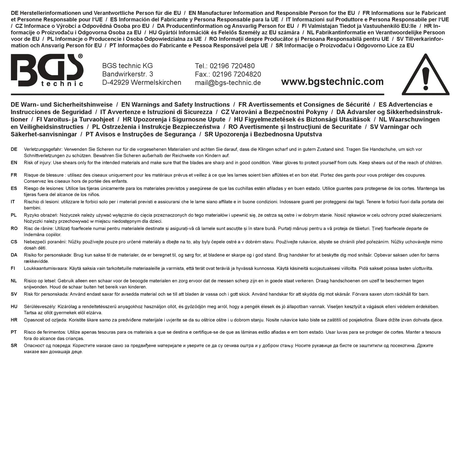 BGS 74566 Elektrikerschere Elektriker Schere Länge 150mm Abisolieren Crimpen