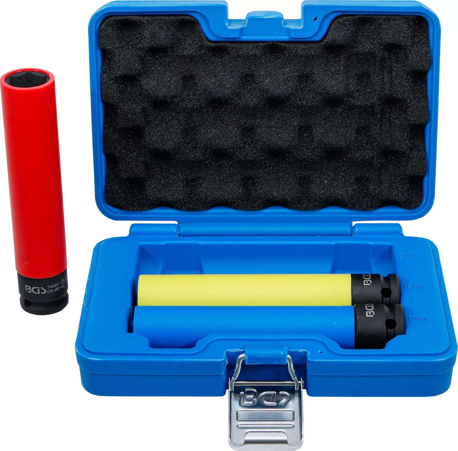 BGS 74567 Satz Kraft Schoneinsatz extra tief Antrieb Innenvierkant 12,5mm (1/2") SW 17 / 19 / 21mm