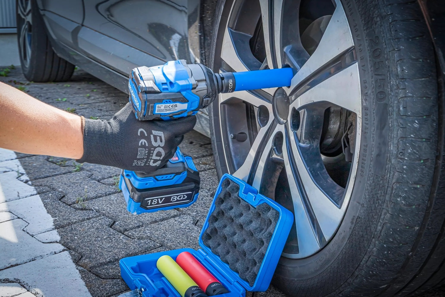 BGS 74567 Satz Kraft Schoneinsatz extra tief Antrieb Innenvierkant 12,5mm (1/2") SW 17 / 19 / 21mm