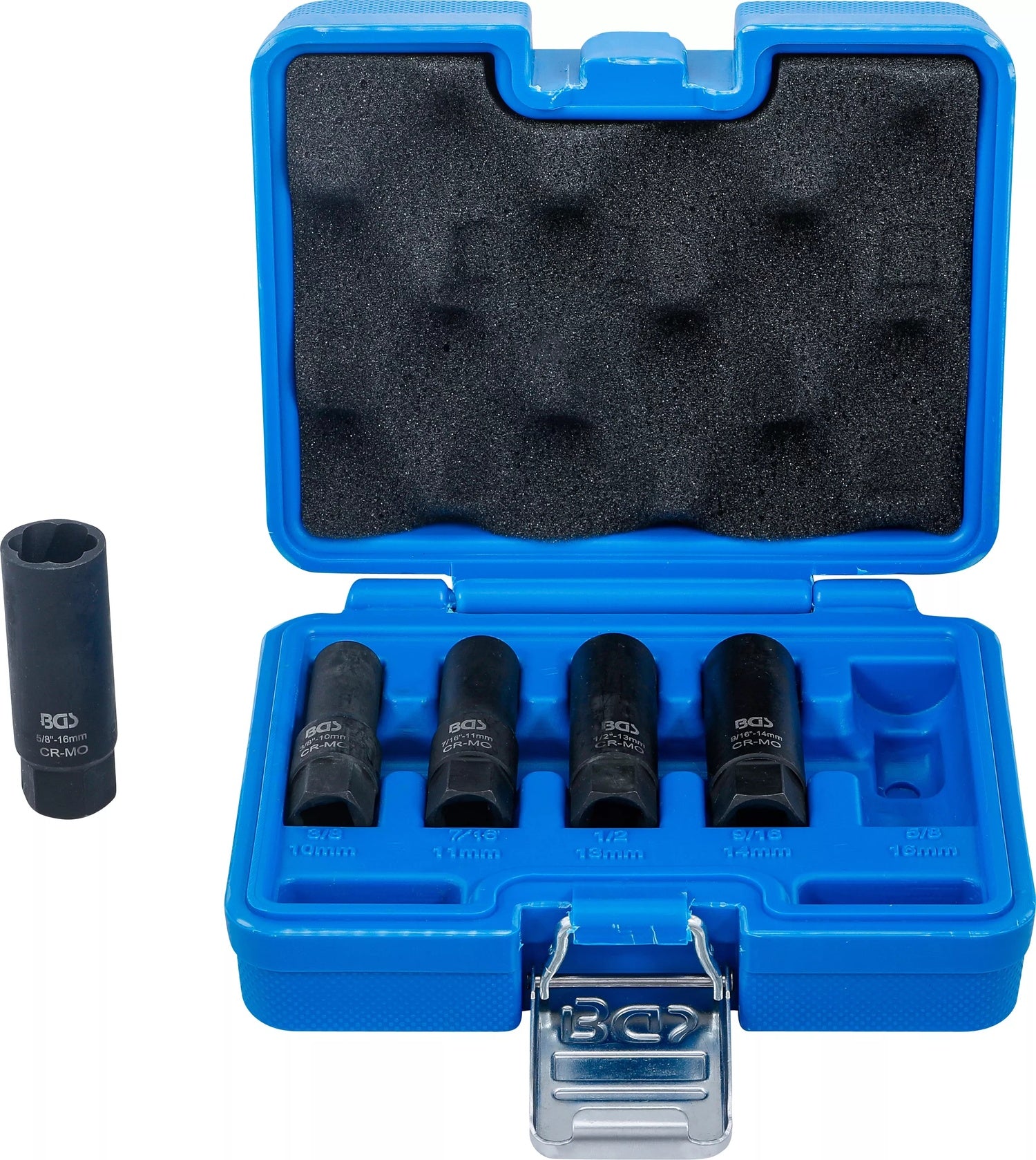 BGS 74568 Satz Spiralprofil Steckschlüssel Schraubenausdreher tief 10mm (3/8") SW 10 - 16mm