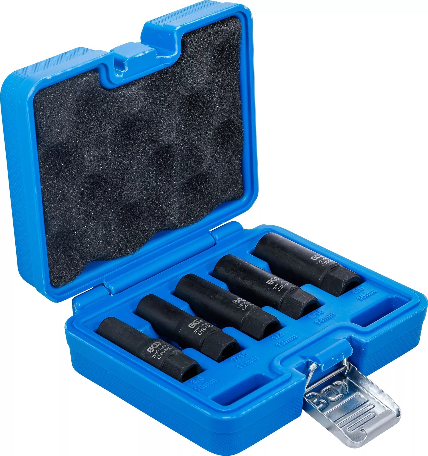 BGS 74568 Satz Spiralprofil Steckschlüssel Schraubenausdreher tief 10mm (3/8") SW 10 - 16mm
