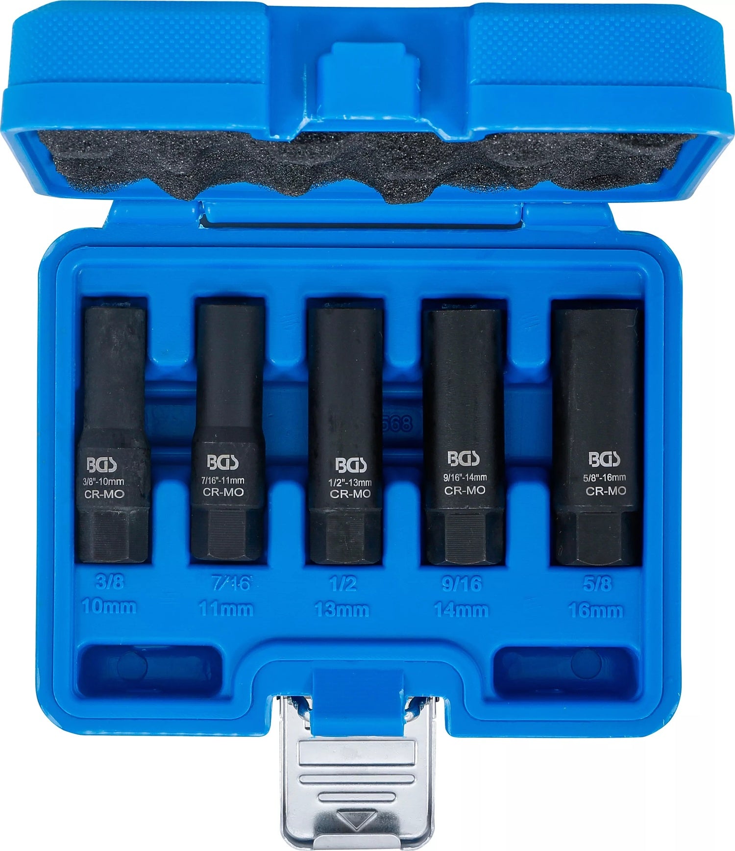 BGS 74568 Satz Spiralprofil Steckschlüssel Schraubenausdreher tief 10mm (3/8") SW 10 - 16mm
