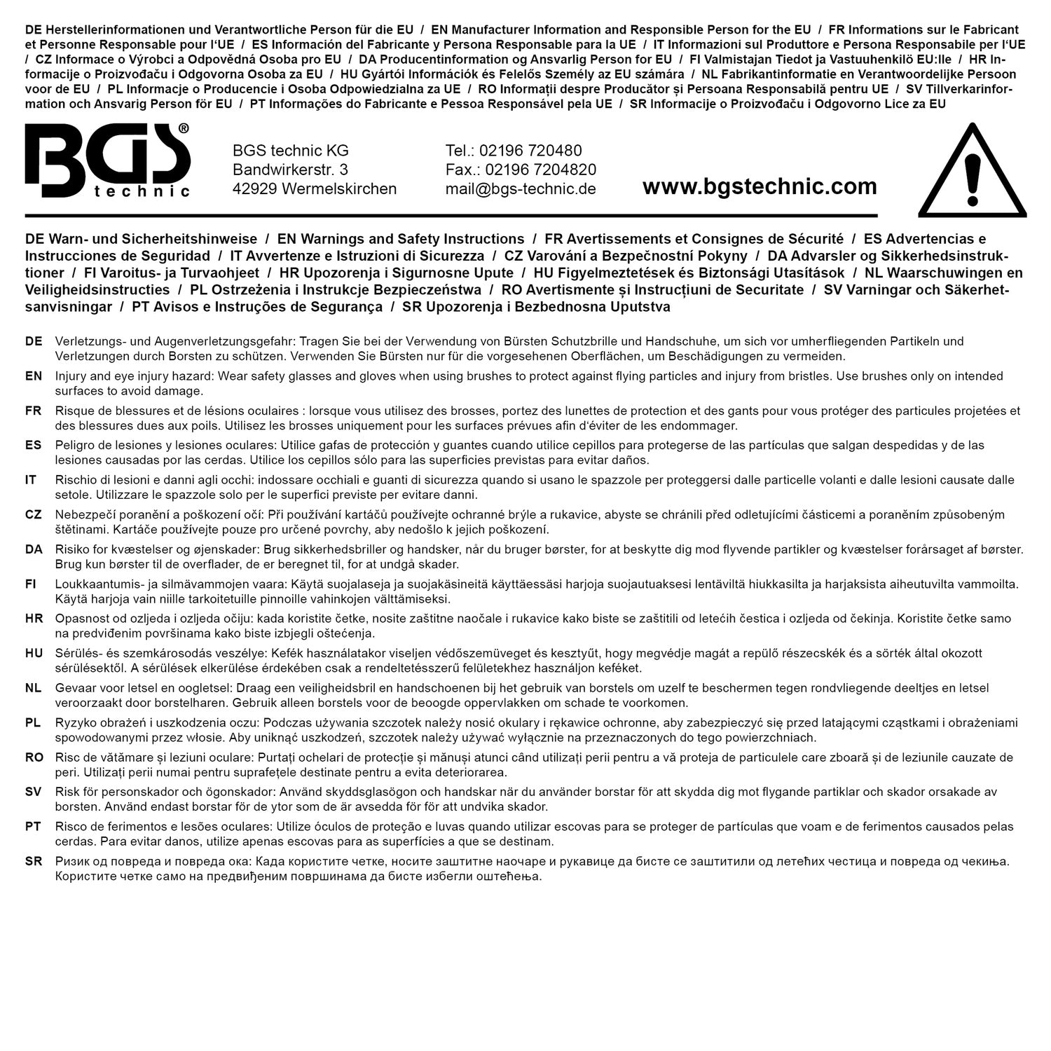 BGS 74576 Satz Lochreinigungsbürsten 6 teilig Lochreinigung Bürsten