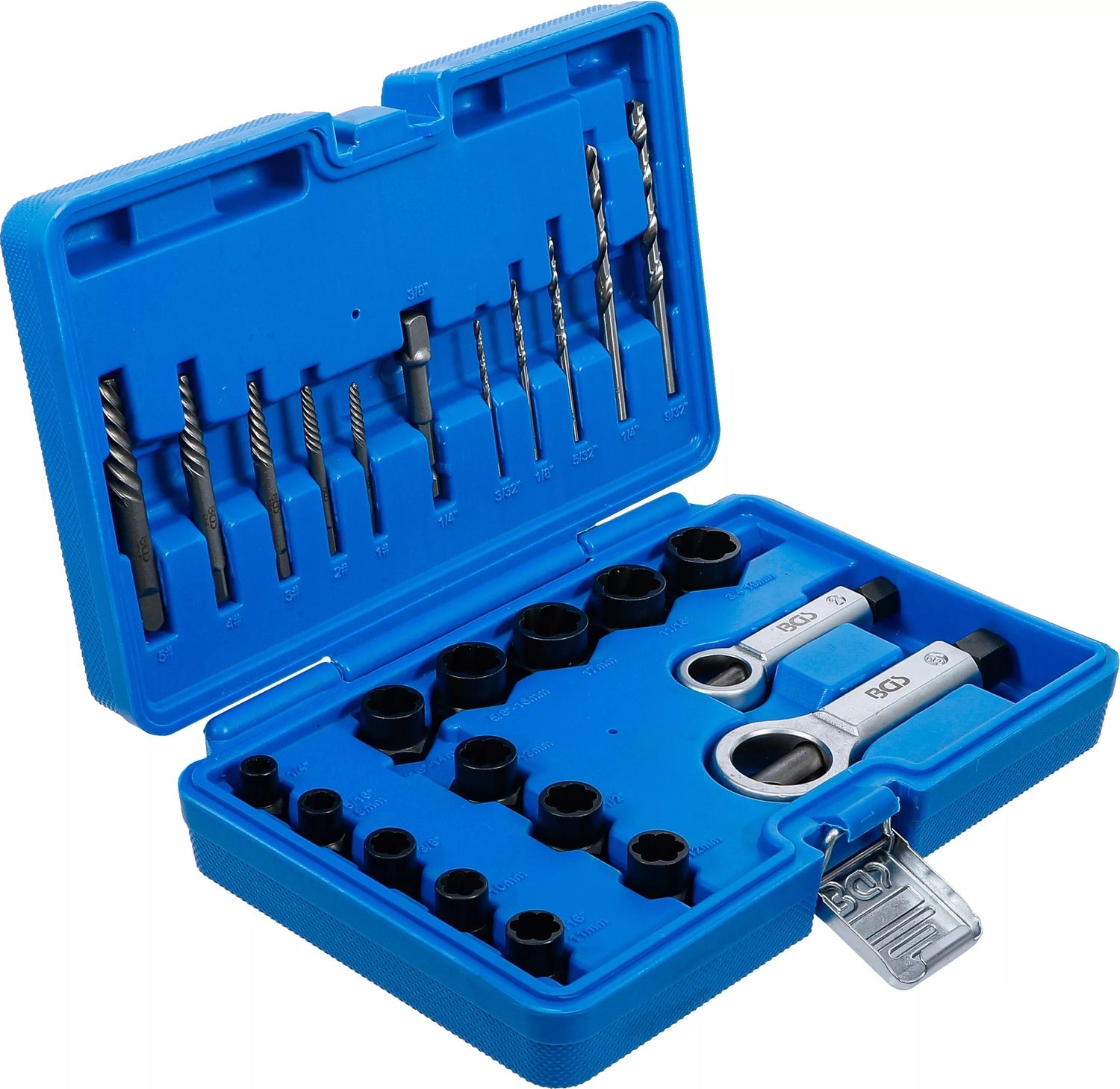 BGS 74581 Satz Spiralprofil Steckschlüsseleinsatz Schraubenausdreher Mutternsprenger 26 teilig
