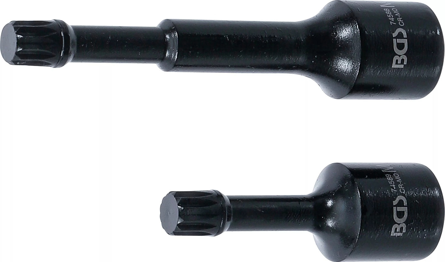 BGS 74590 Satz Kraft Spezial Biteinsätze Antrieb Innenvierkant 12,5mm (1/2") Innenvielzahn (für XZN) M12 für VAG 2 teilig